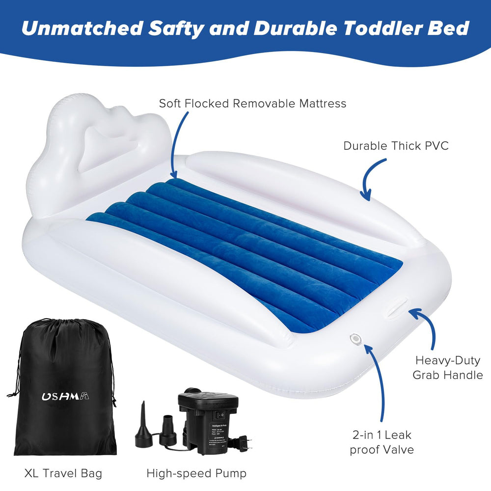 USHMA electric pump inflates bed quickly for easy setup