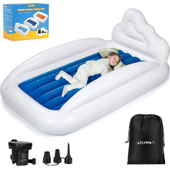 USHMA inflatable toddler travel bed with side rails for secure sleep