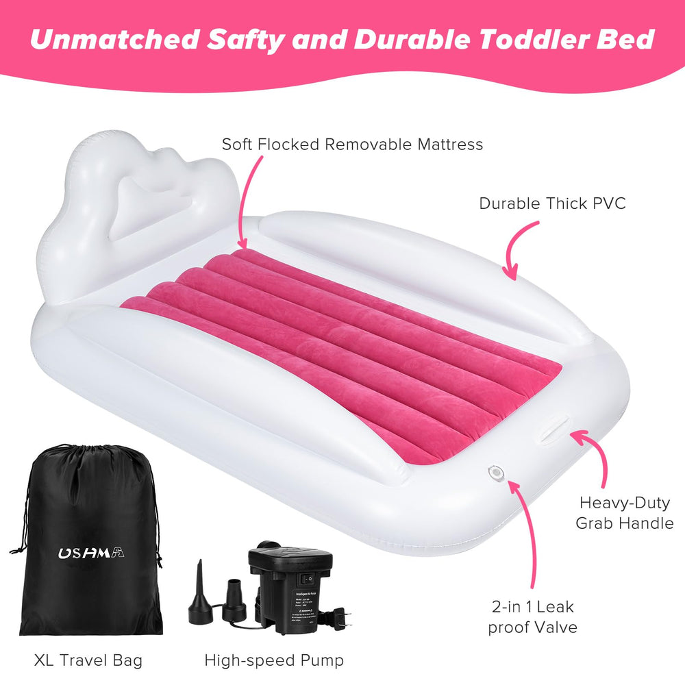 USHMA travel bed folds into a bag for easy packing and transit