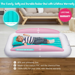 USHMA bed pillow flips to green side for customizable comfort on the go.