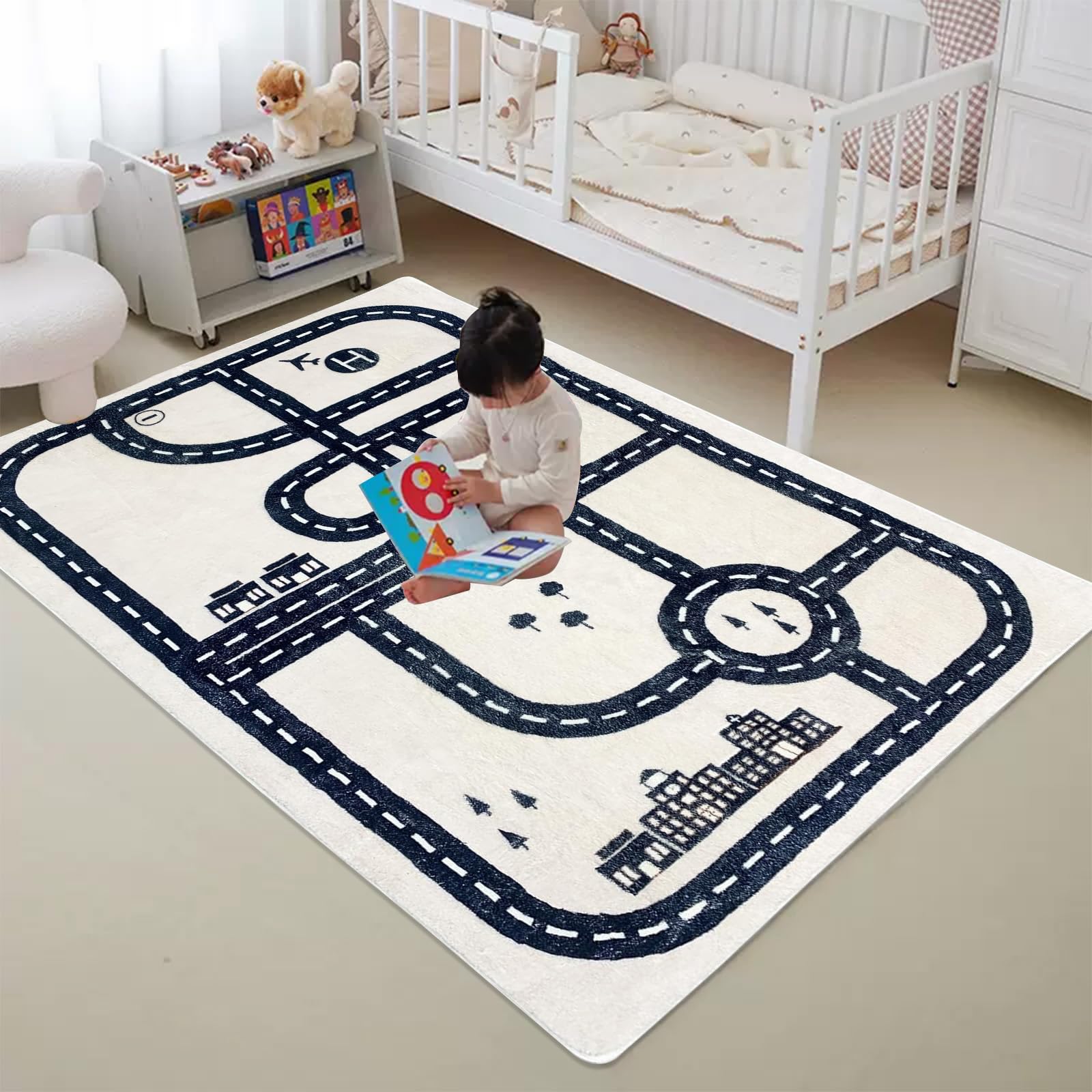 USTIDE soft plush material play mat offers cozy comfort during learning and lounging