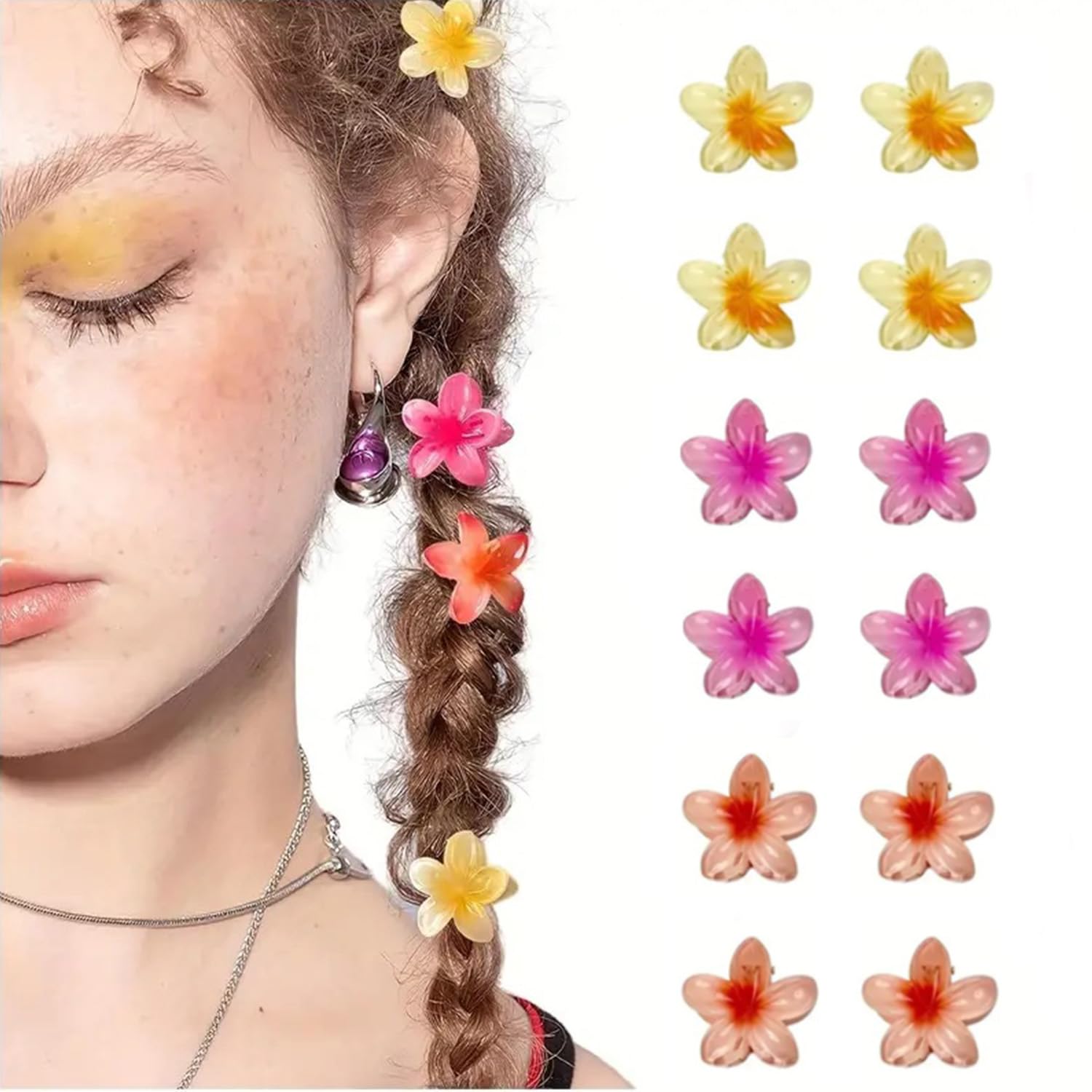 USUKUSI flower hair clips 12-pcs pack for secure hold on all hair types.