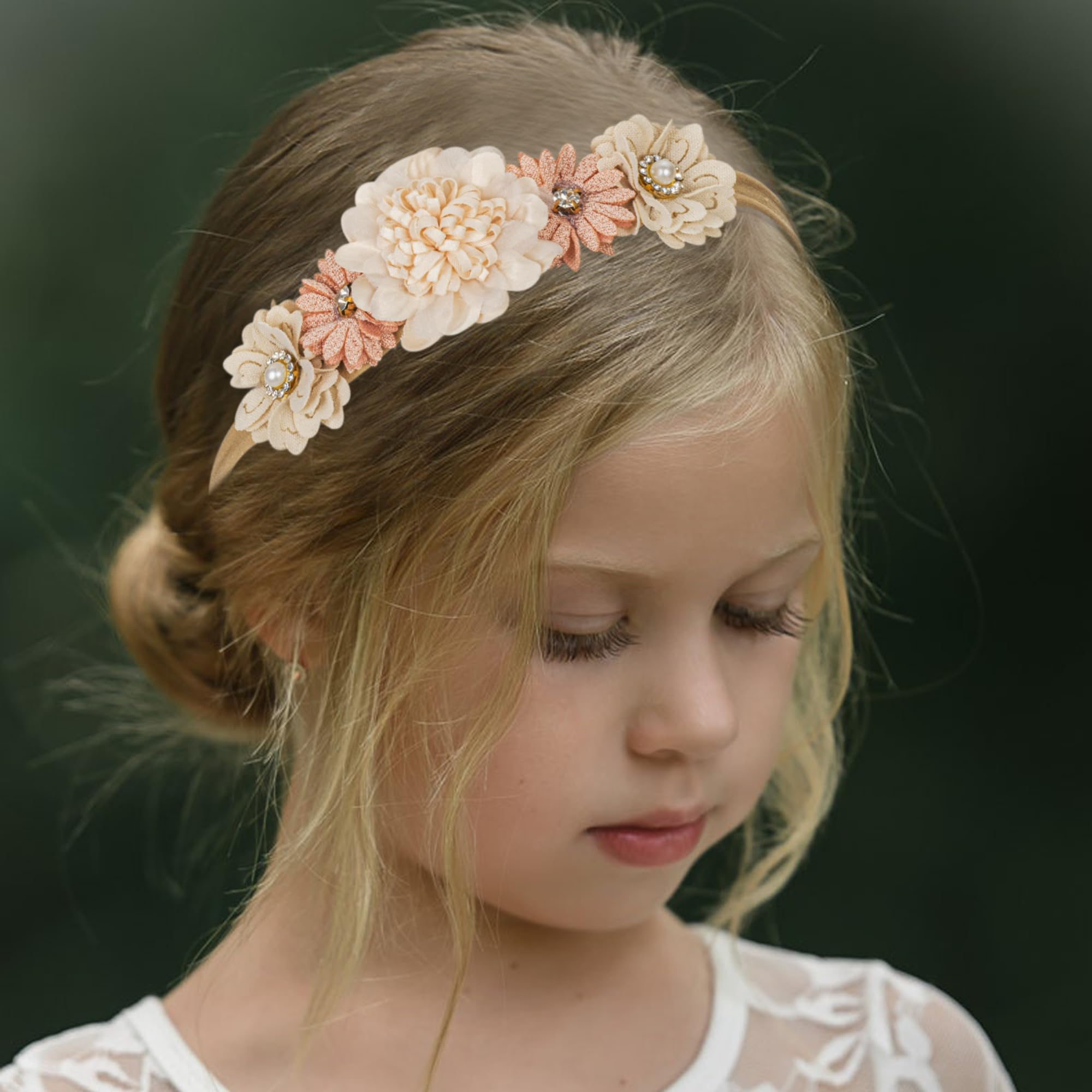 Utaly back pad floral crown with cotton-soft band reduces slipping