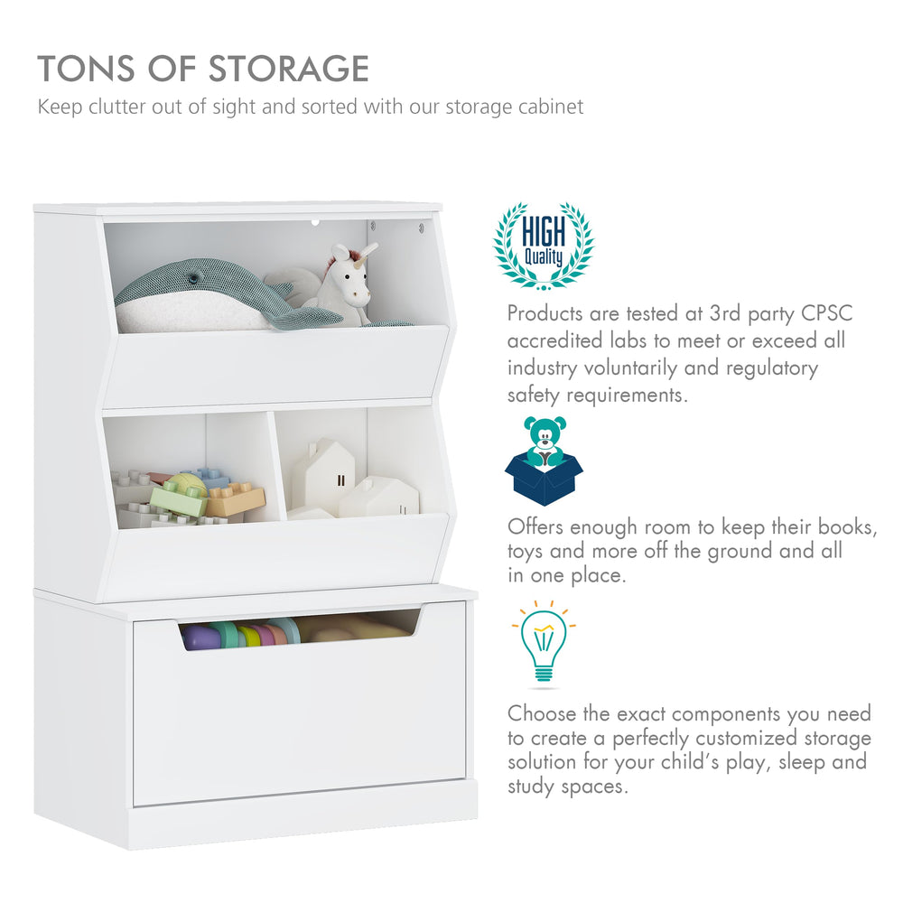 UTEX Assembly-friendly design for kids' furniture in white boosts quick setup.