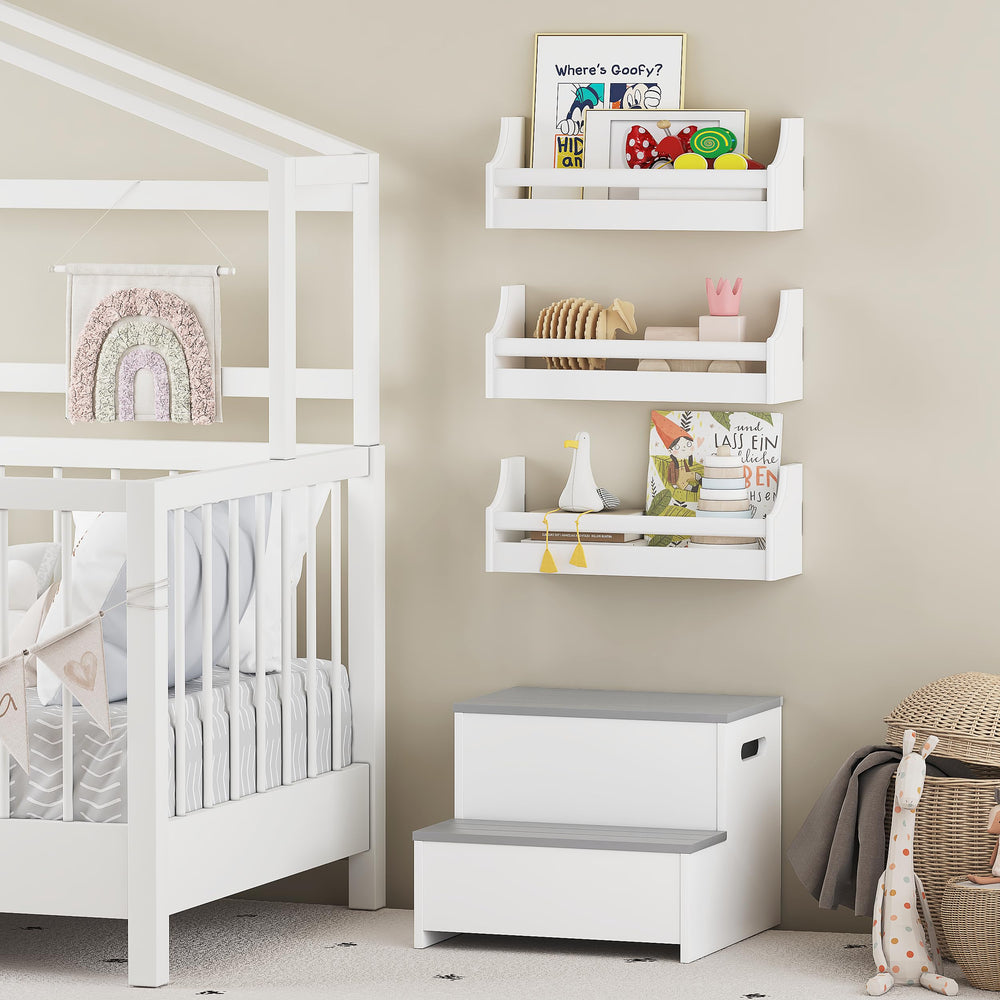 UTEX floating nursery book shelves set 3 assembly-friendly instructions aid quick setup