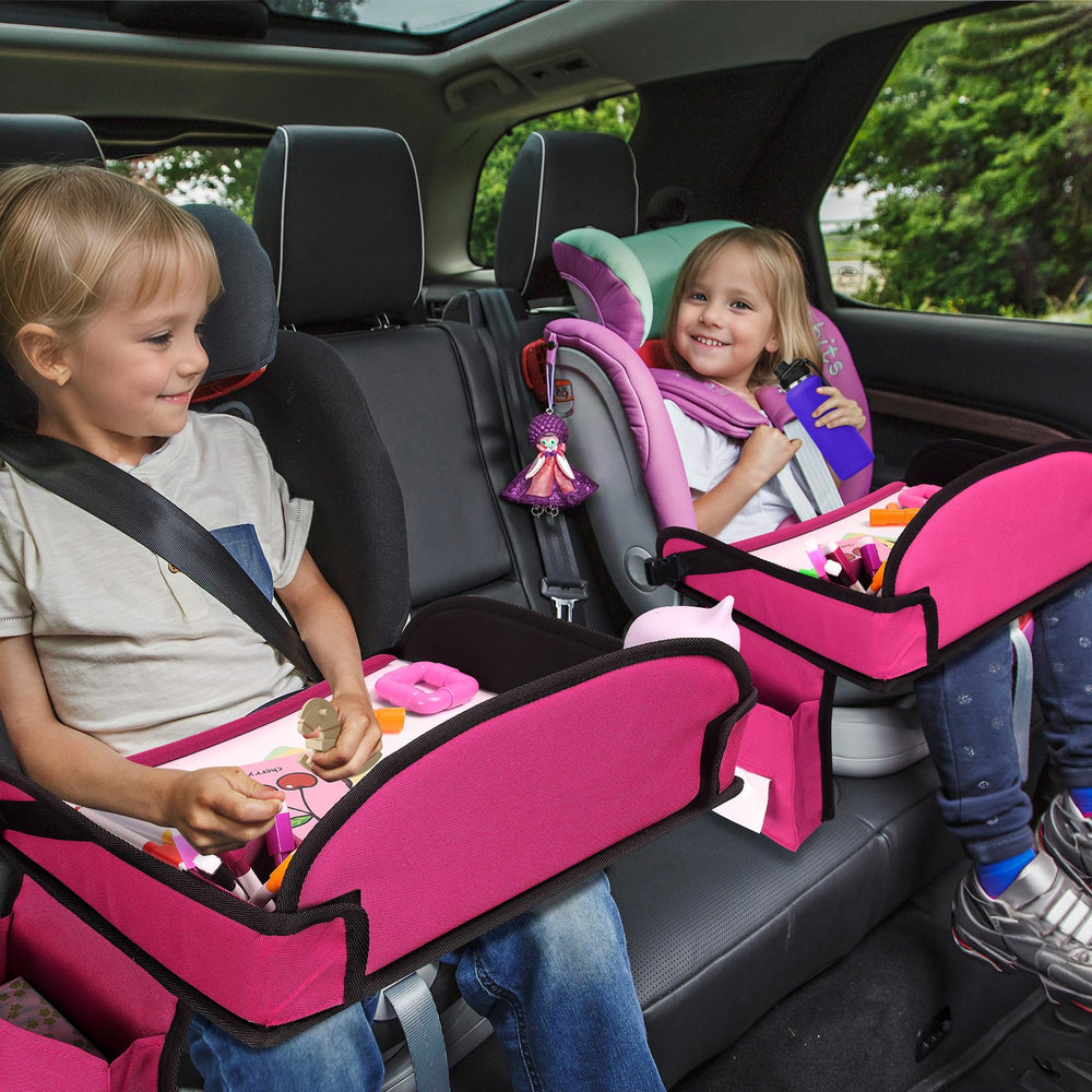 UTOLOVE pink travel tray carrying handle and two trays in one set