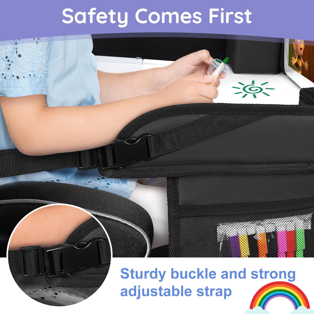 UTOLLOVE mesh pockets and bottle holders keep drinks within reach during car journeys.