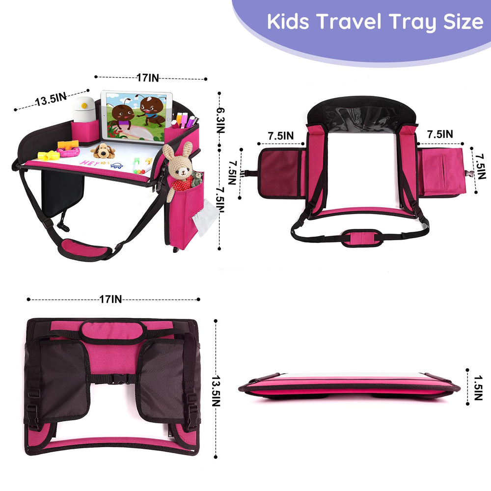UTOLOVE pink travel tray deep wells hold crayons and small toys