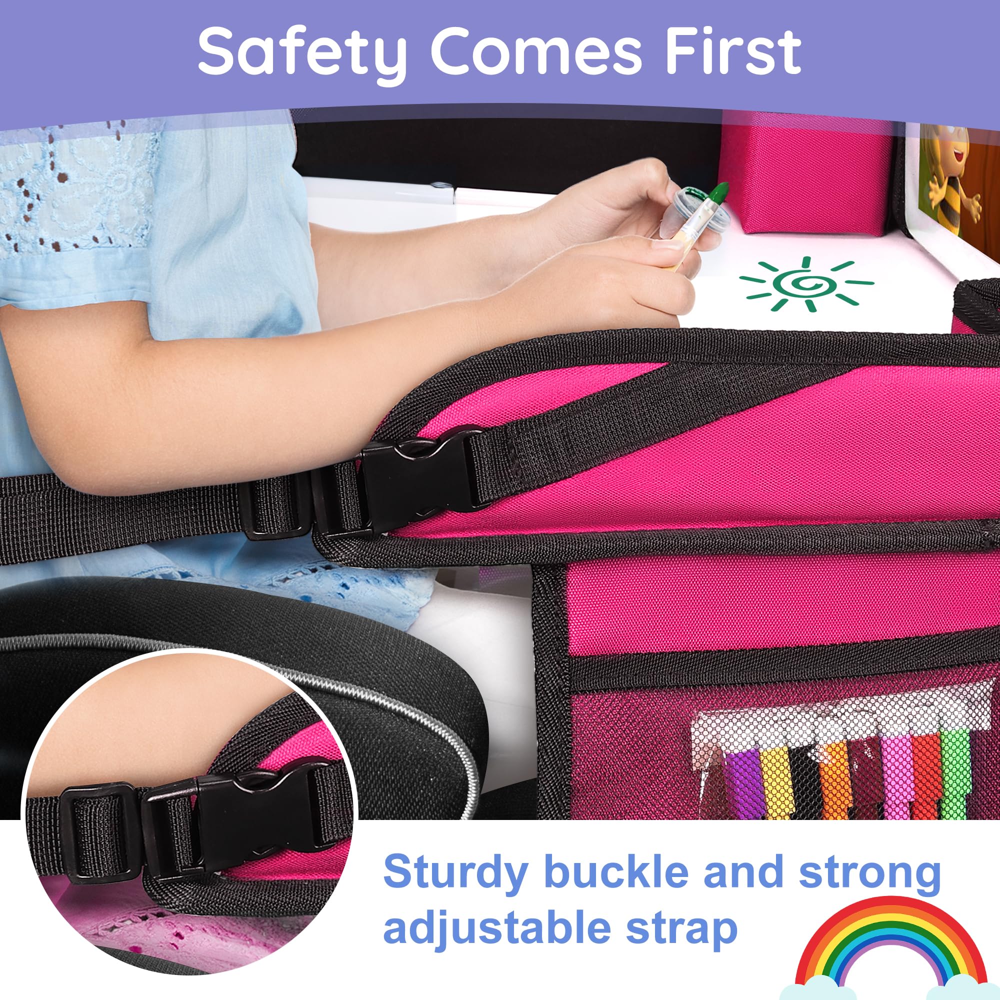 UTOLOVE pink travel tray wipe-clean surface for easy cleanup