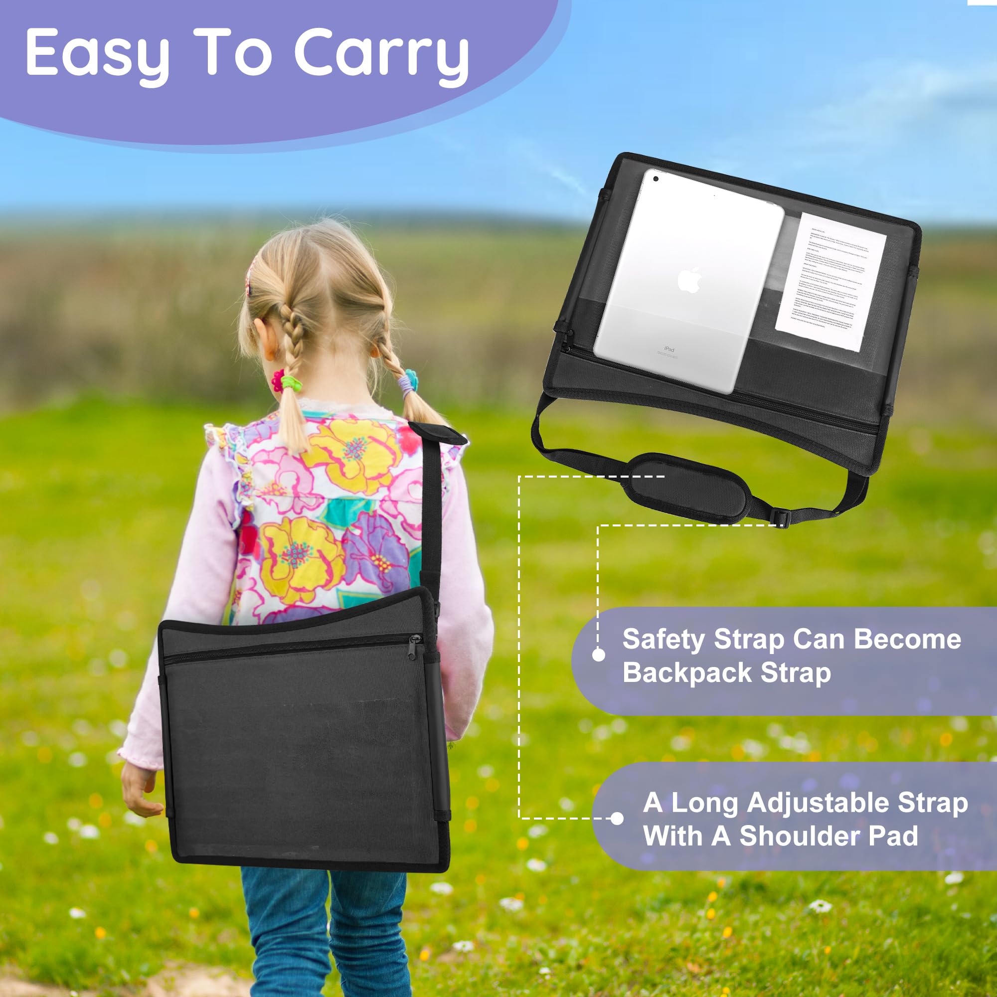 UTOLLOVE adjustable straps secure the tray on 95% of car seats.