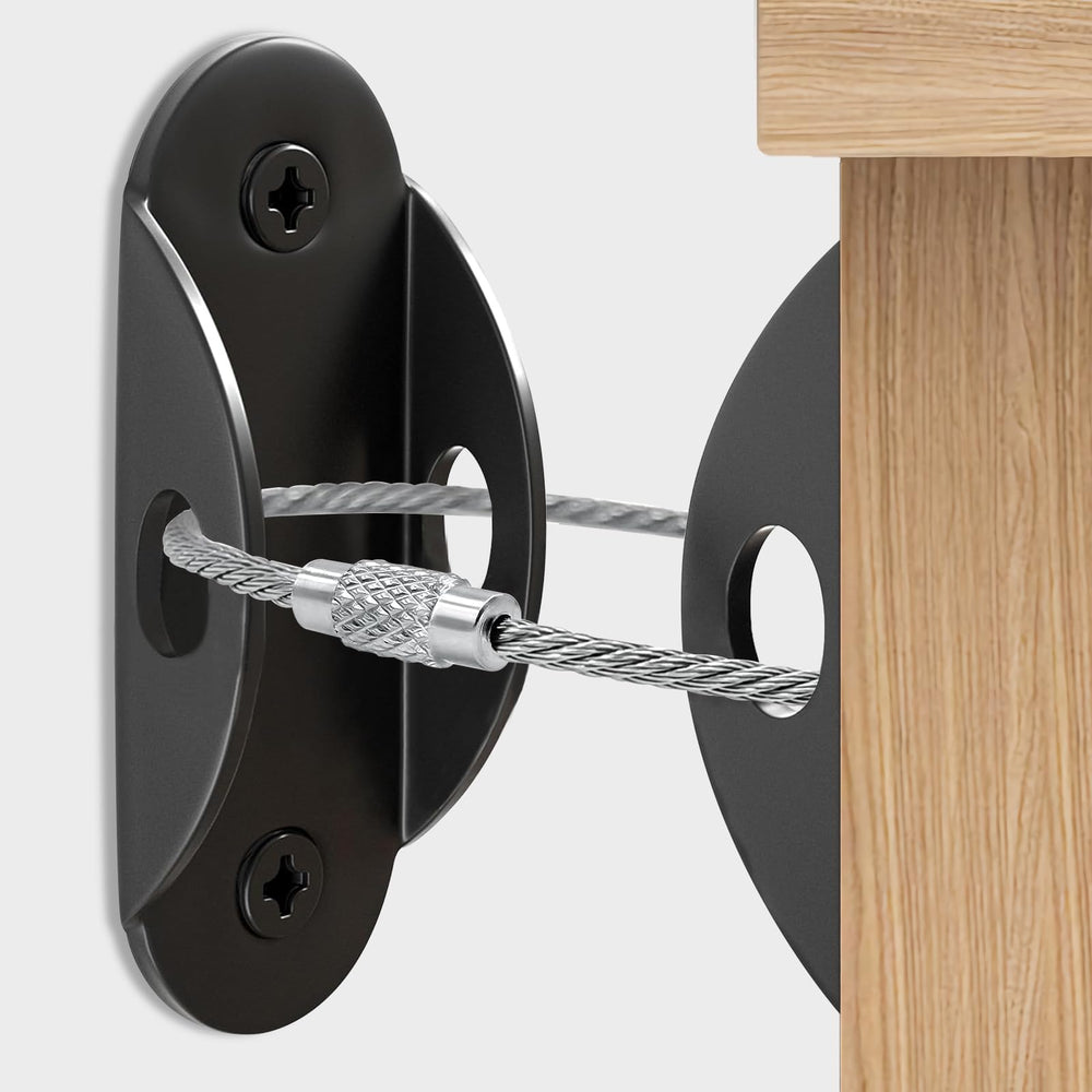 Utook anti-tip wall anchor in metal pack reinforces stability for furniture.