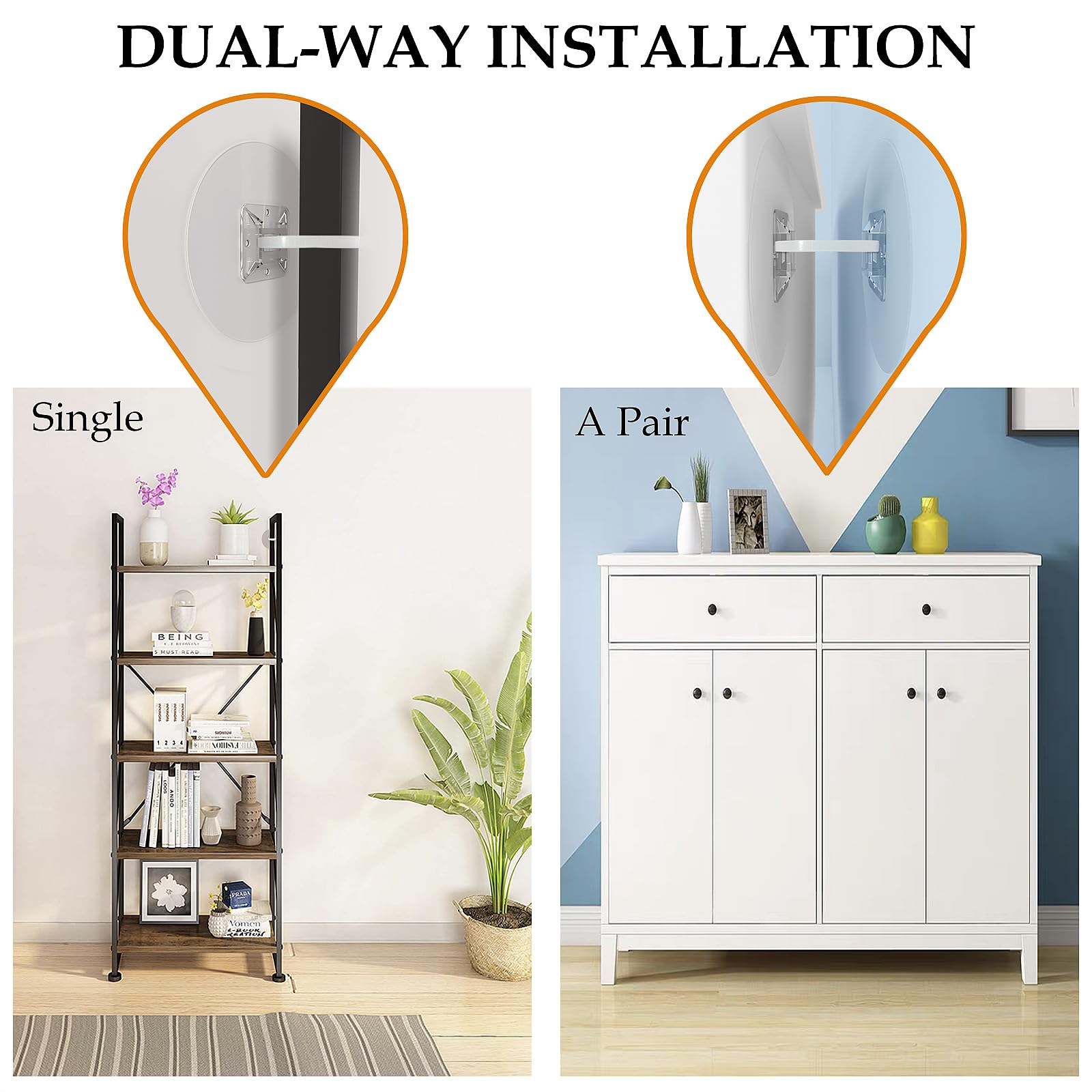 Utook baby-proofing anchors on a cabinet for safer, family-friendly storage