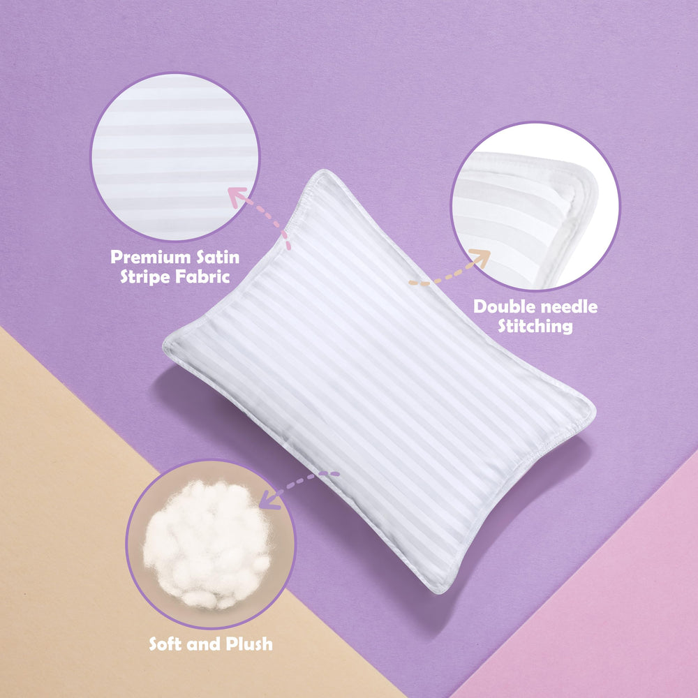 Utopia Bedding Toddler Pillow with cotton blend cover, durable yet soft for everyday use.