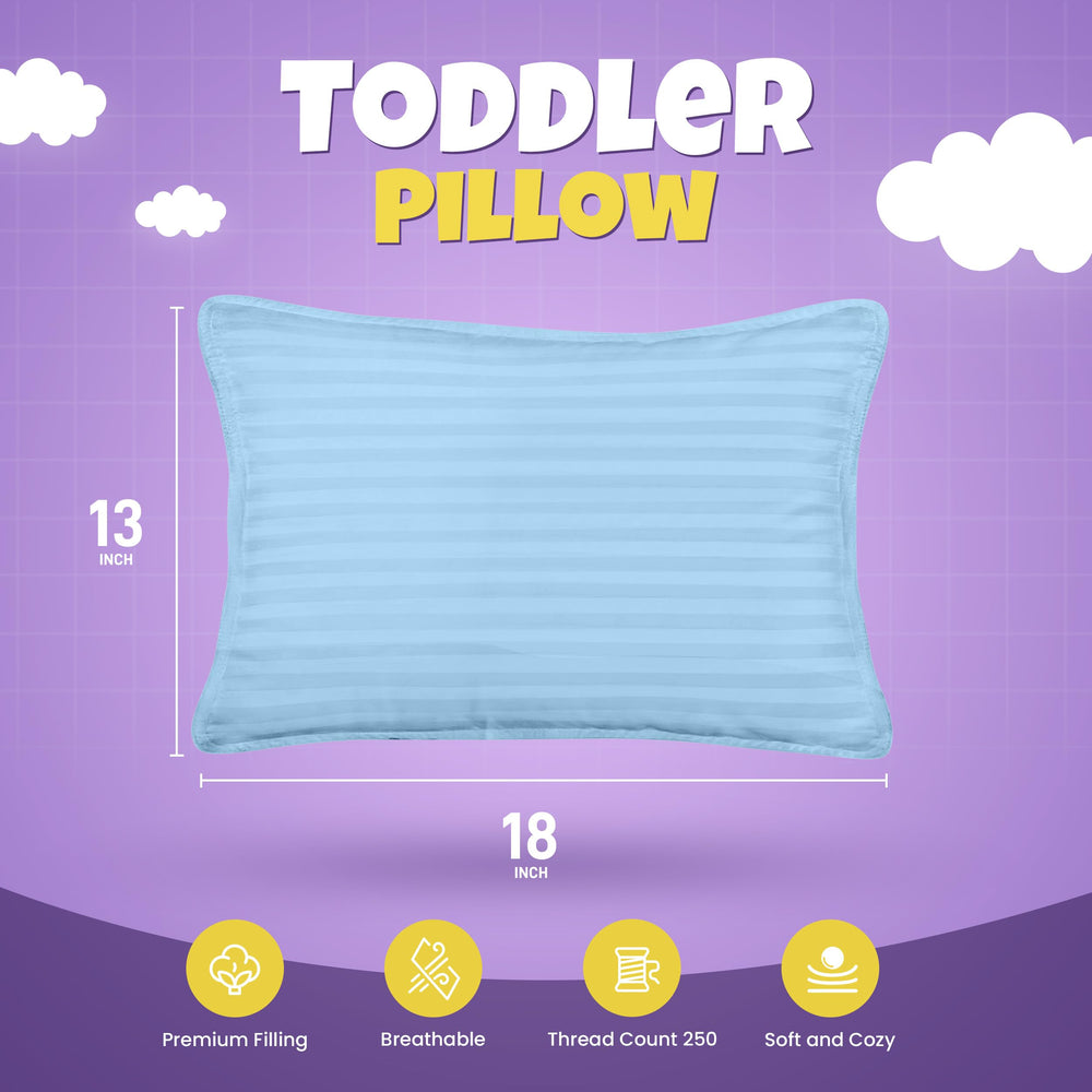 Utopia Bedding toddler pillow 13x18 inches fits neatly in a toddler bed for cozy sleep.