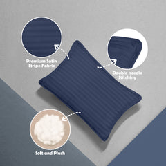 Utopia Bedding 2-pack toddler pillows in navy on bed