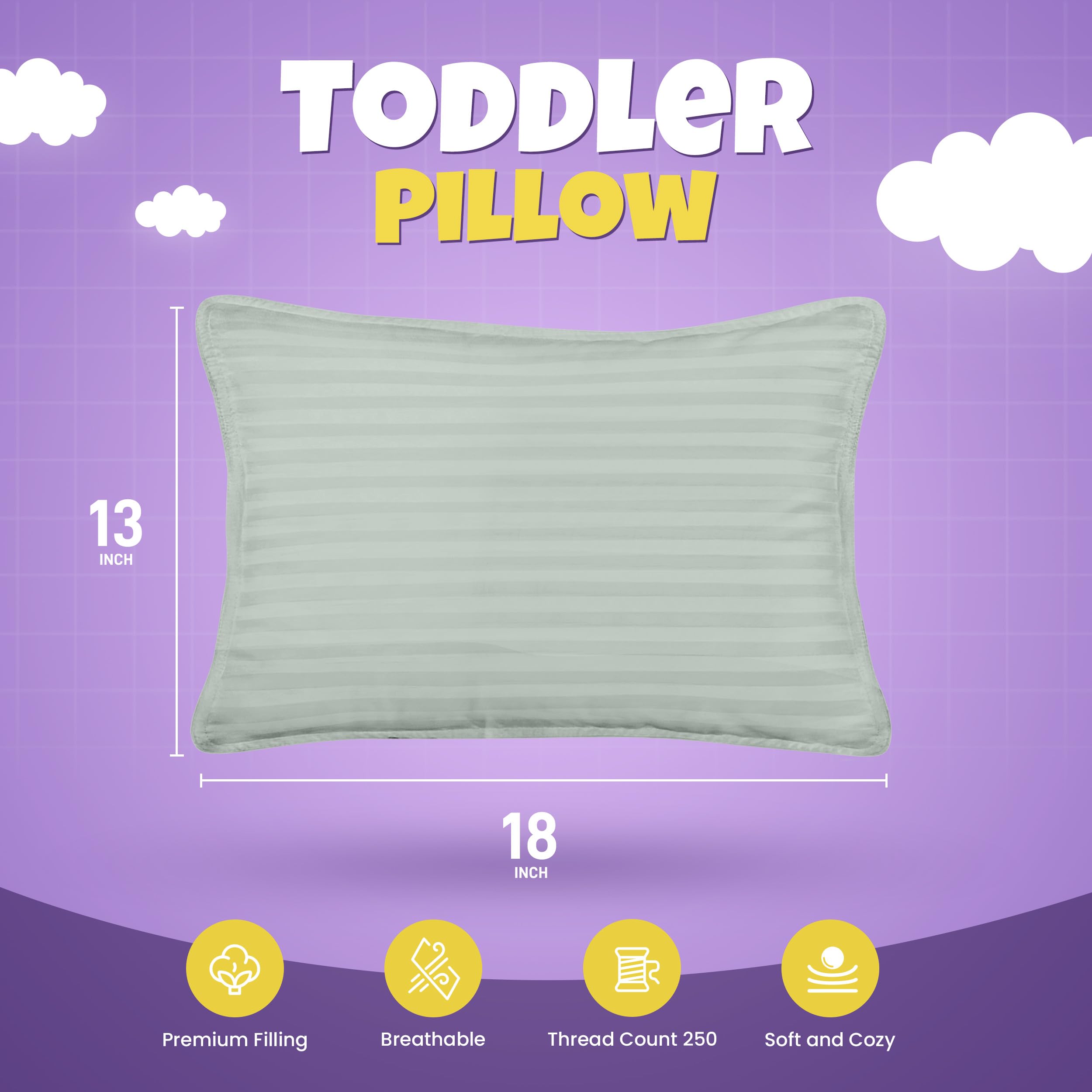 Utopia Bedding Toddler Pillow cotton blend cover for cooling comfort