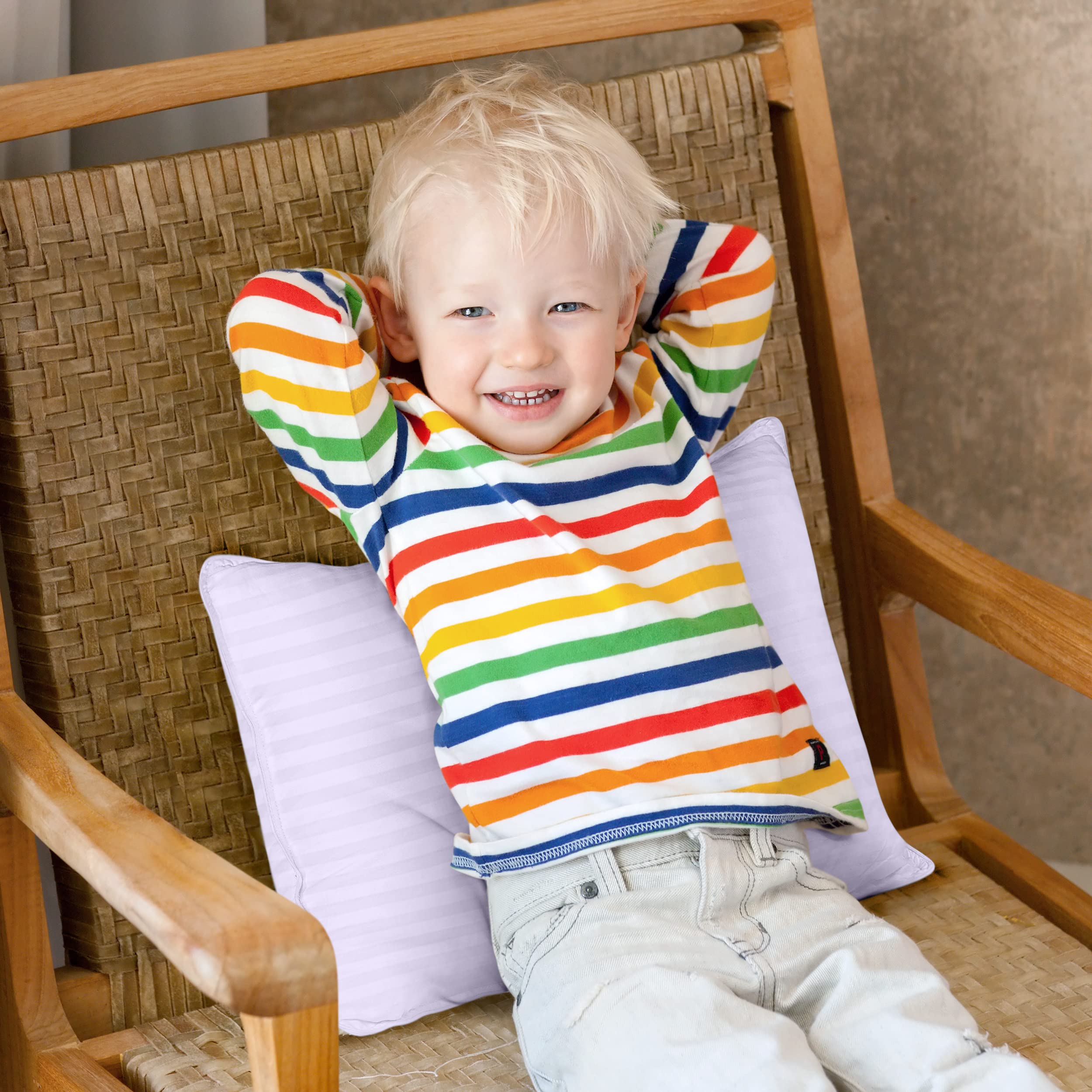 Utopia Bedding toddler pillow travel bed setup for on-the-go sleep.