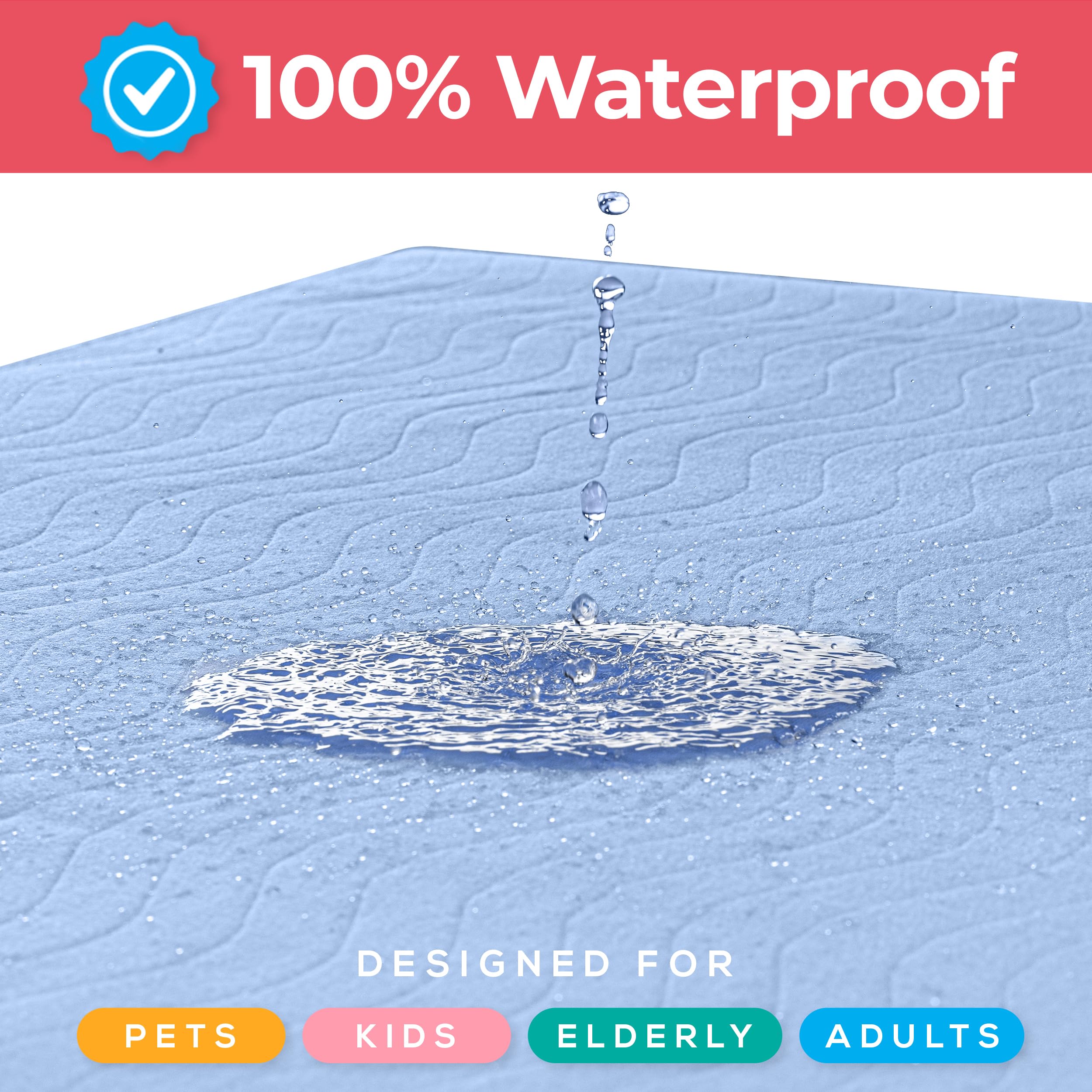 Utopia Bedding blue underpads provide quick visual identification for tidy spaces.