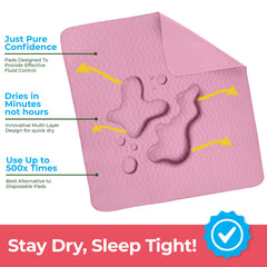 Utopia Bedding underpads pack of four in pink for versatile use around the home.