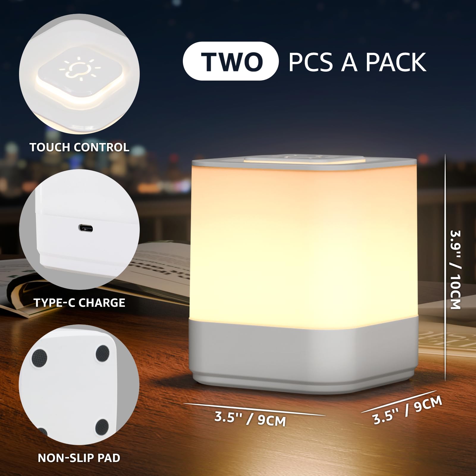 uuffoo portable table lamp ideal for bedroom, nursery, or travel environments.