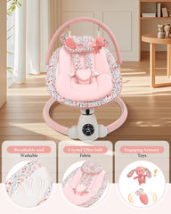 Uuoeebb baby swing control panel enables quick speed and lullaby control
