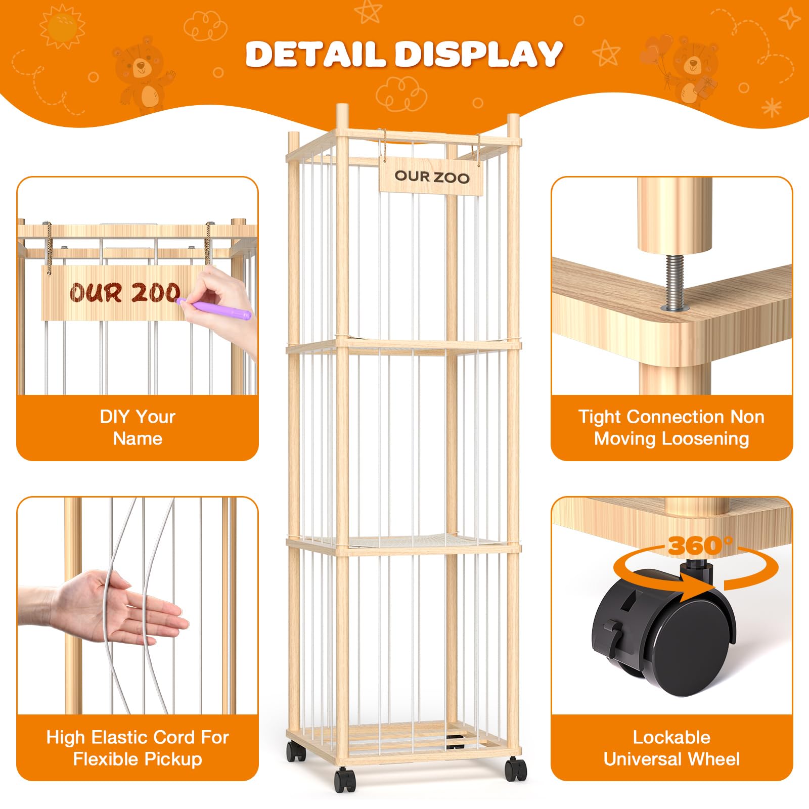 Uvellgift plushie storage with mesh net provides quick visibility and airflow.