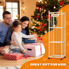 Uvellgift stuffed animal storage tower with 3 layers offers easy access and organization.