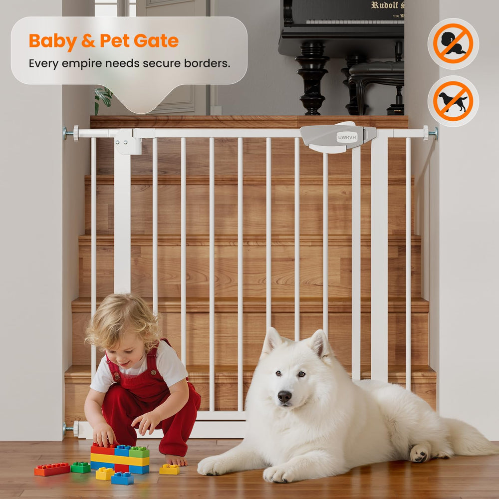 UWRVH 30-inch height baby gate offers safe passage for adults.