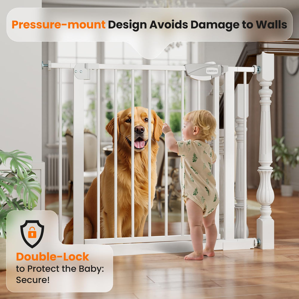 UWRVH wide adjustment gate fits 29-33 inch openings in white.