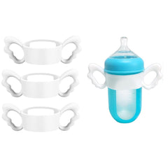 UWSTE Boon Nursh white bottle handle secured for easy grip during feeding.