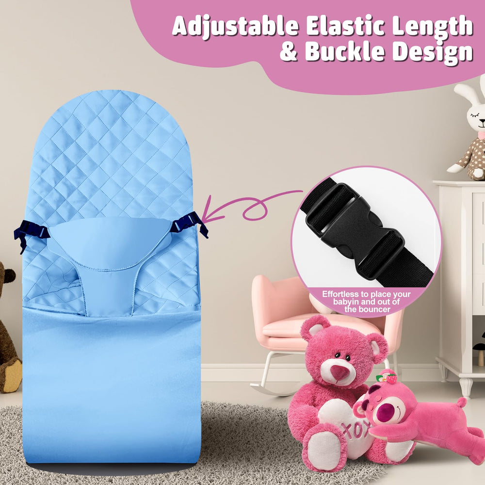 UWSTE blue seat cover with elastic for a snug, adjustable fit.