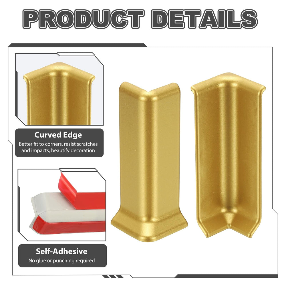 uxcell baseboard corner blocks mounted on wall edge, showcasing seamless fit