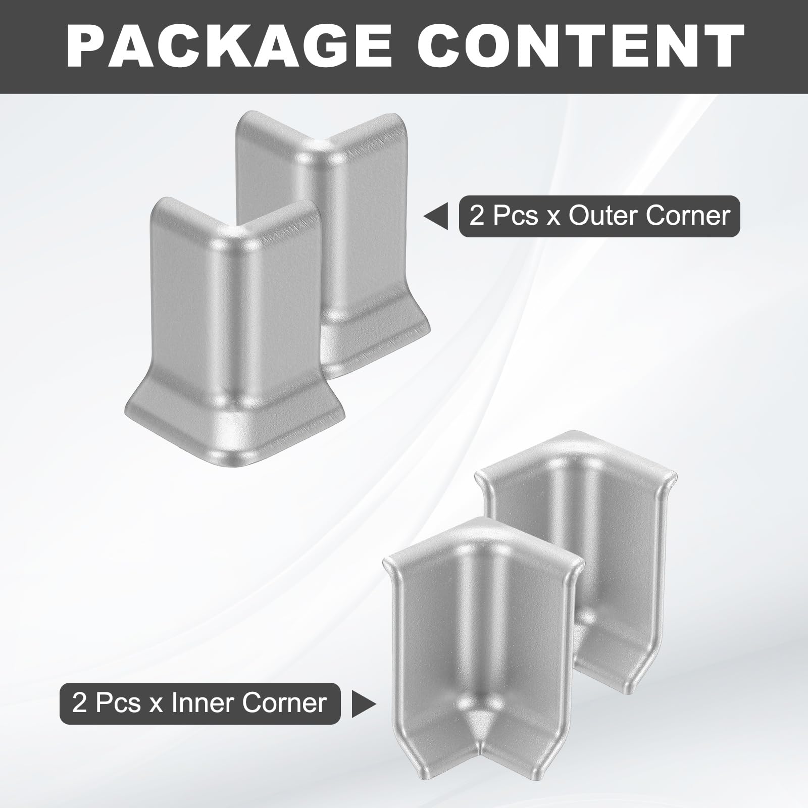 uxcell baseboard corner blocks on a wall edge protector for furniture.