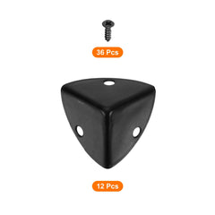 uxcell black corner guard on wooden cabinet adds vintage style and shield