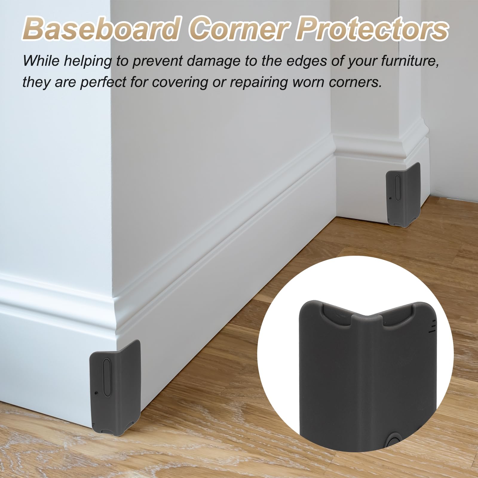 uxcell black corner protector on furniture blends with modern decor.