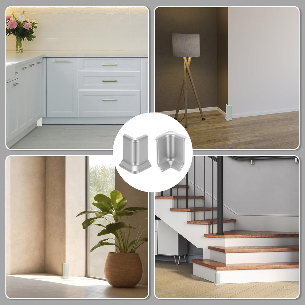 uxcell silver baseboard corners enhance decor while reducing wear.