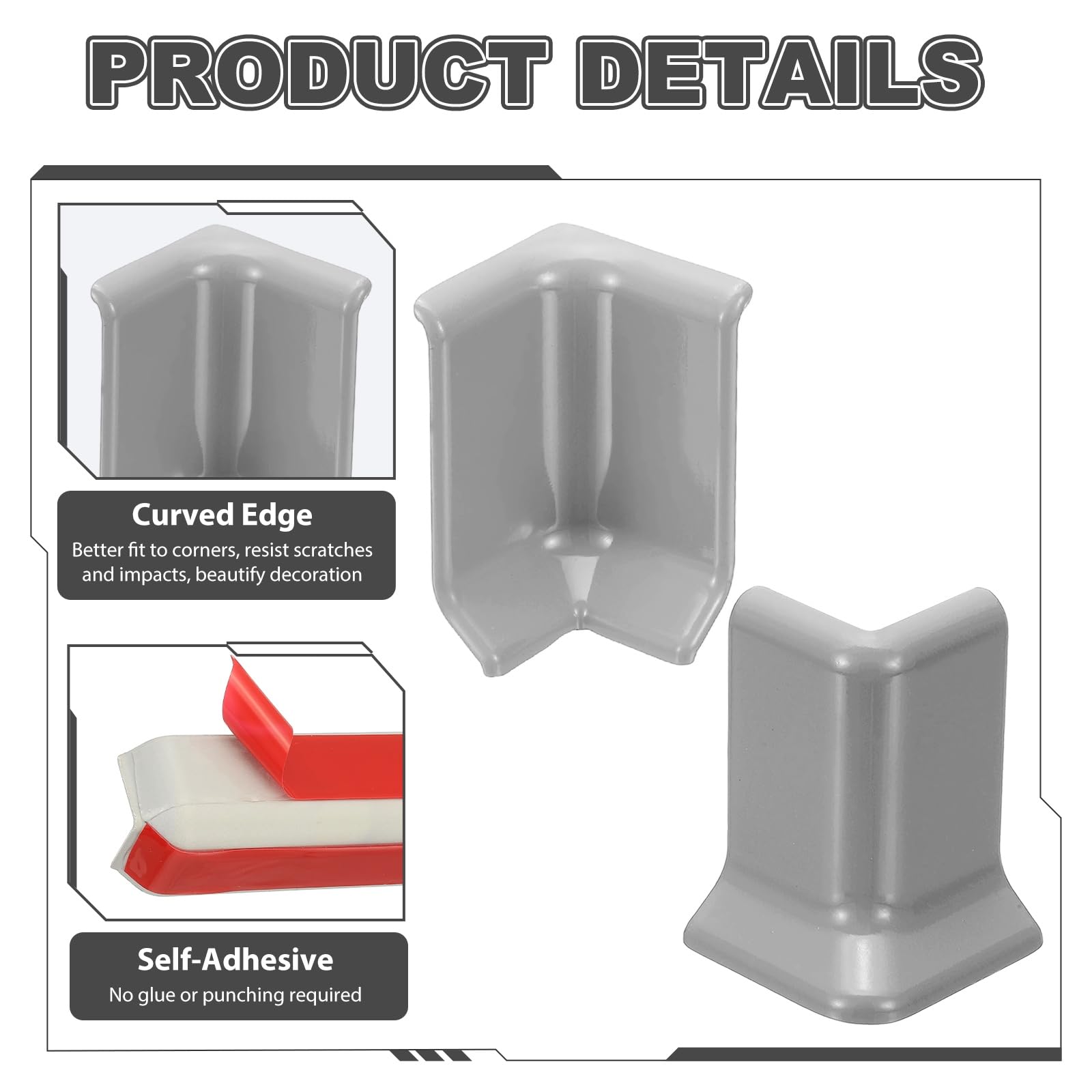 uxcell corner blocks with adhesive backing simplify quick, tool-free installation on smooth surfaces.