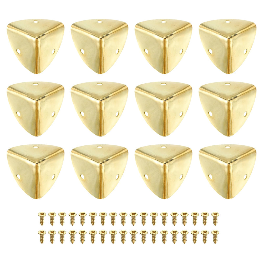 uxcell decorative corner protector on a wooden box adds vintage gold edge protection