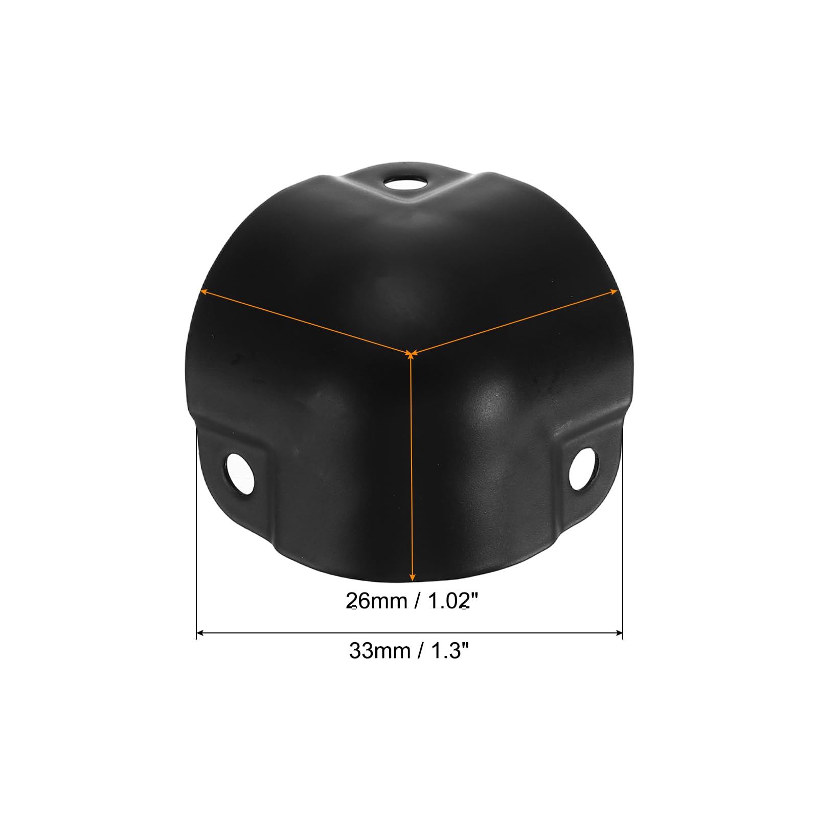 uxcell decorative corner cover black assembly demonstrates added edge protection on a wooden box.