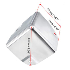uxcell edge guard shows 50x50mm square with mounting holes