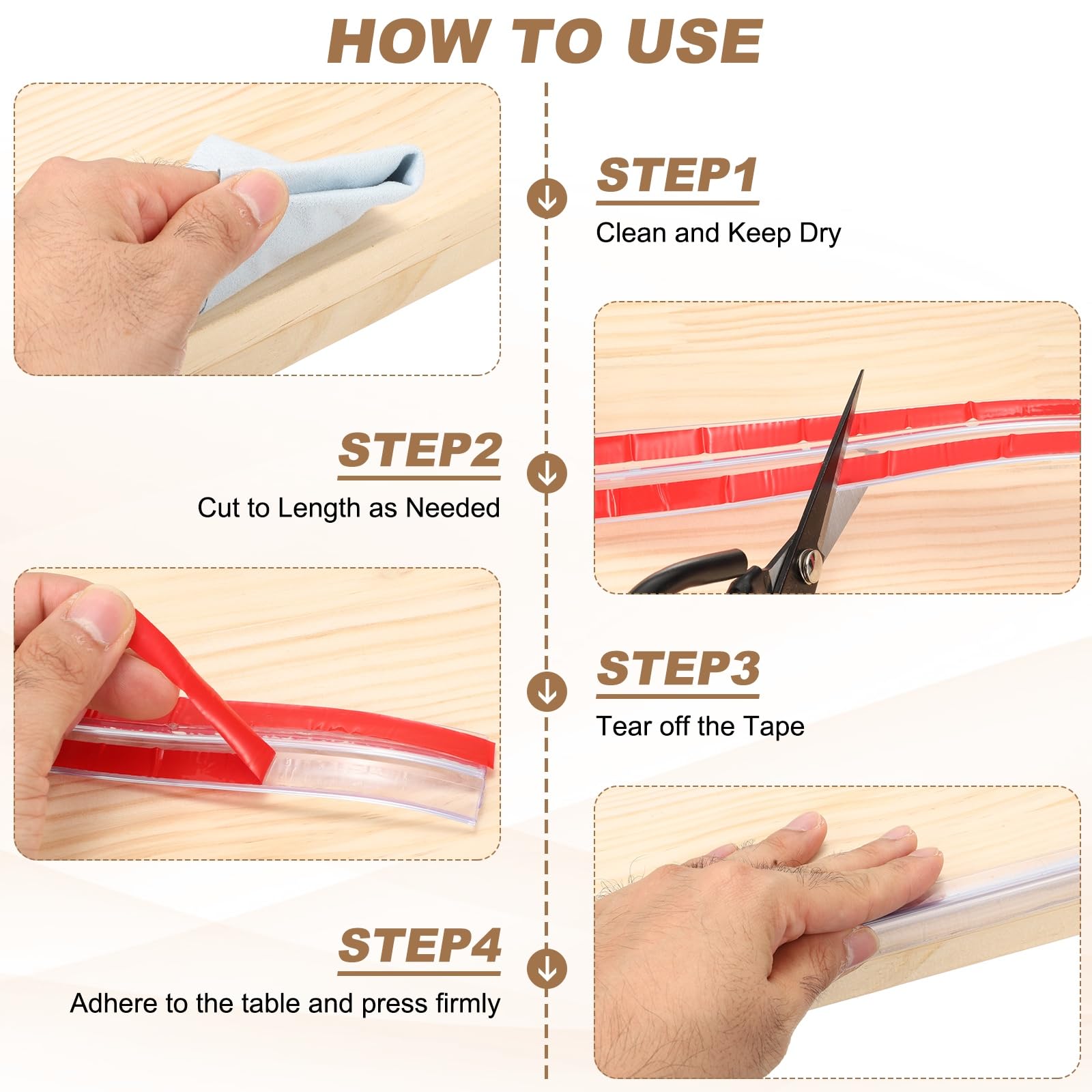 uxcell furniture edge protector works on wood, glass, tile, and more.