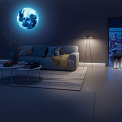 uxcell glow-in-the-dark moon wall decal with self-adhesive backing on surface