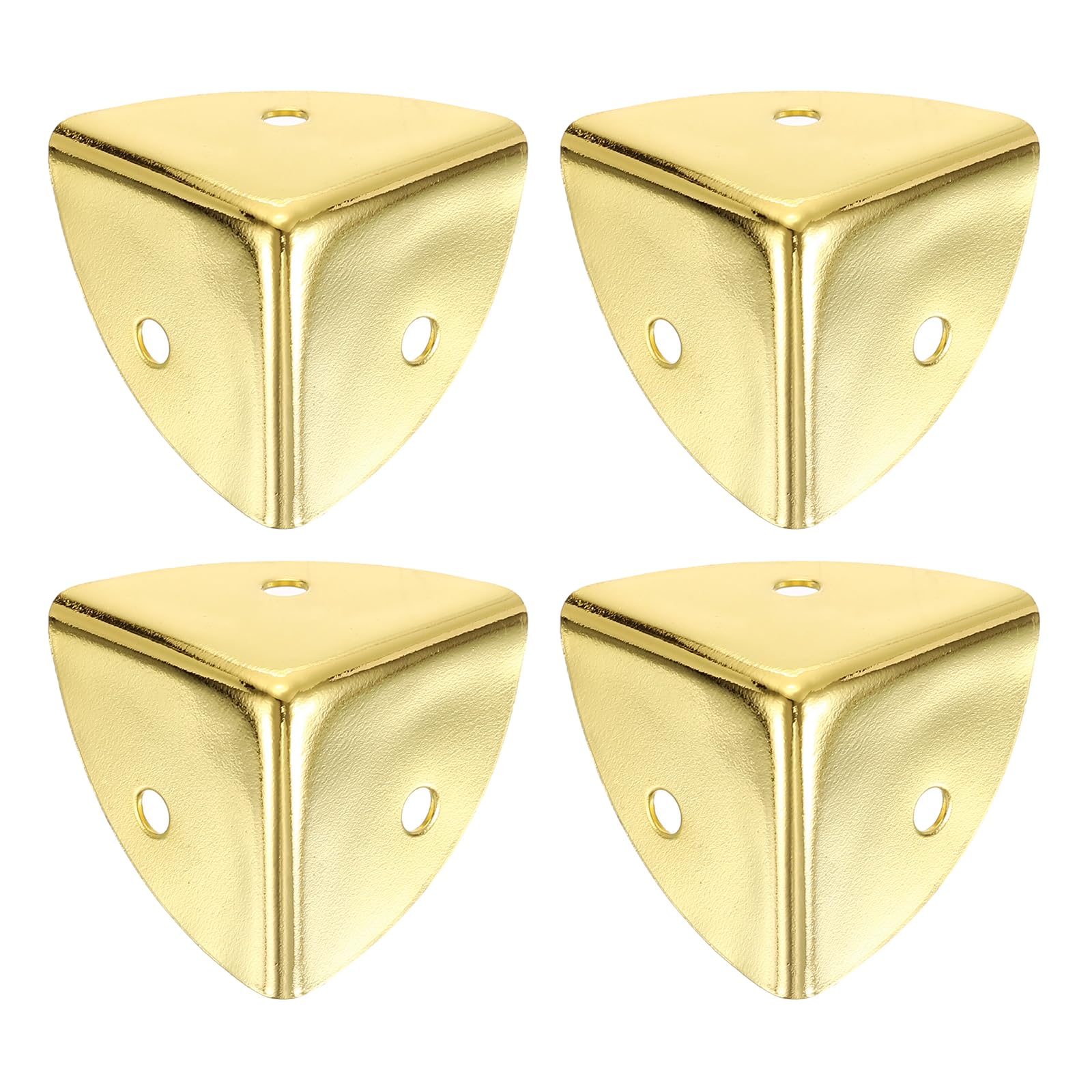 uxcell gold corner protector 25mm, durable metal edge guard for wooden boxes