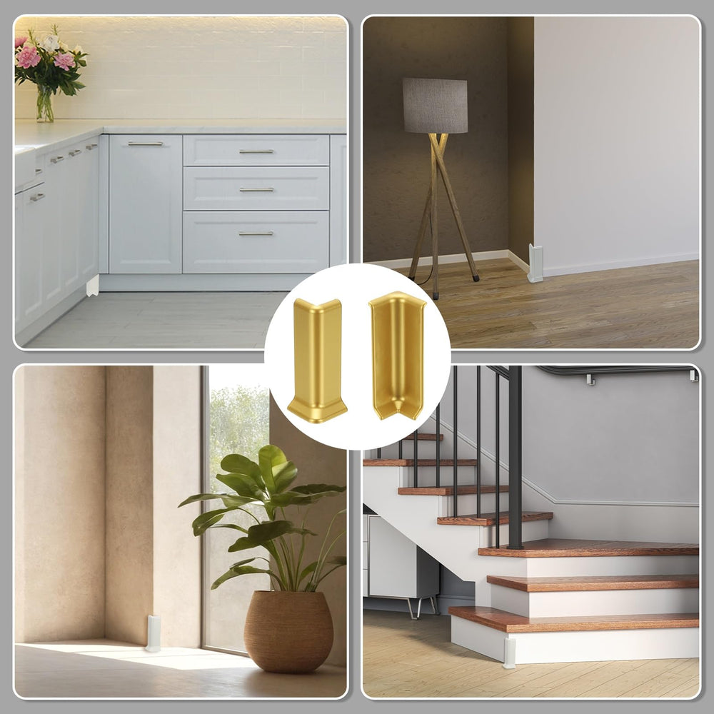 uxcell decorative gold finish corner blocks in a modern interior setting