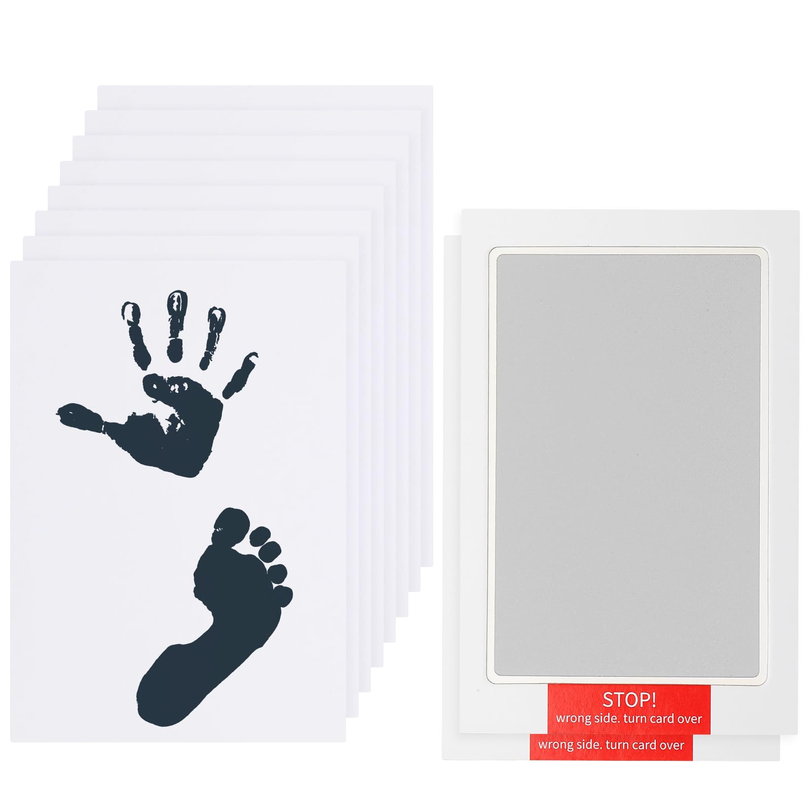 uxcell inkless handprint kit pads show two silver pads for clean, touch-free impressions.