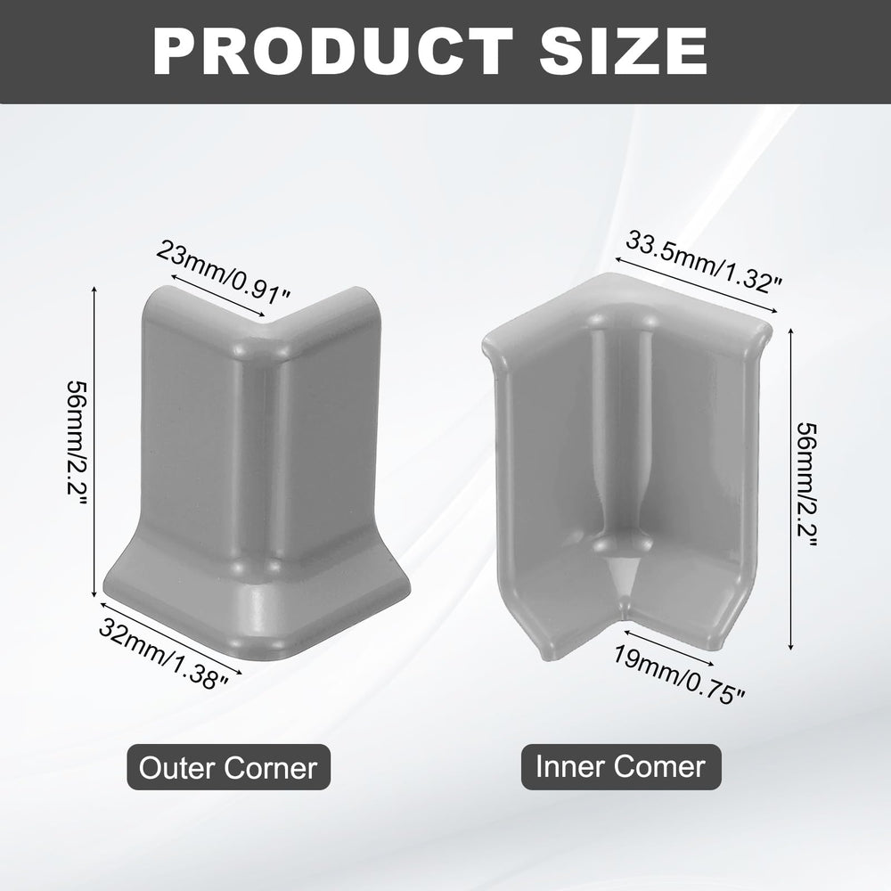 uxcell inside corner block demonstrates seamless wall-to-floor coverage and scratch resistance.