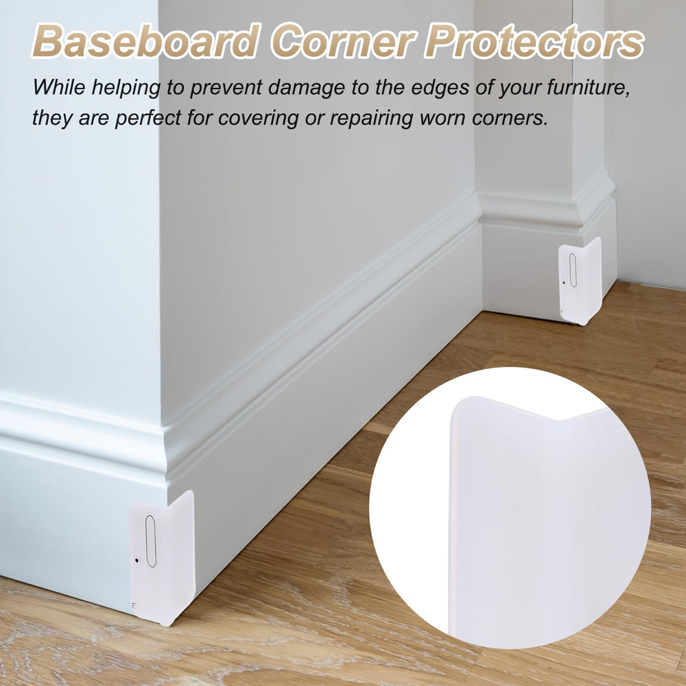 kitchen and bathroom corners safeguarded by translucent uxcell guards against accidental bumps.
