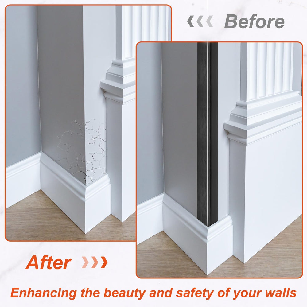 uxcell L-shaped corner molding in brushed black for stylish wall edge protection.