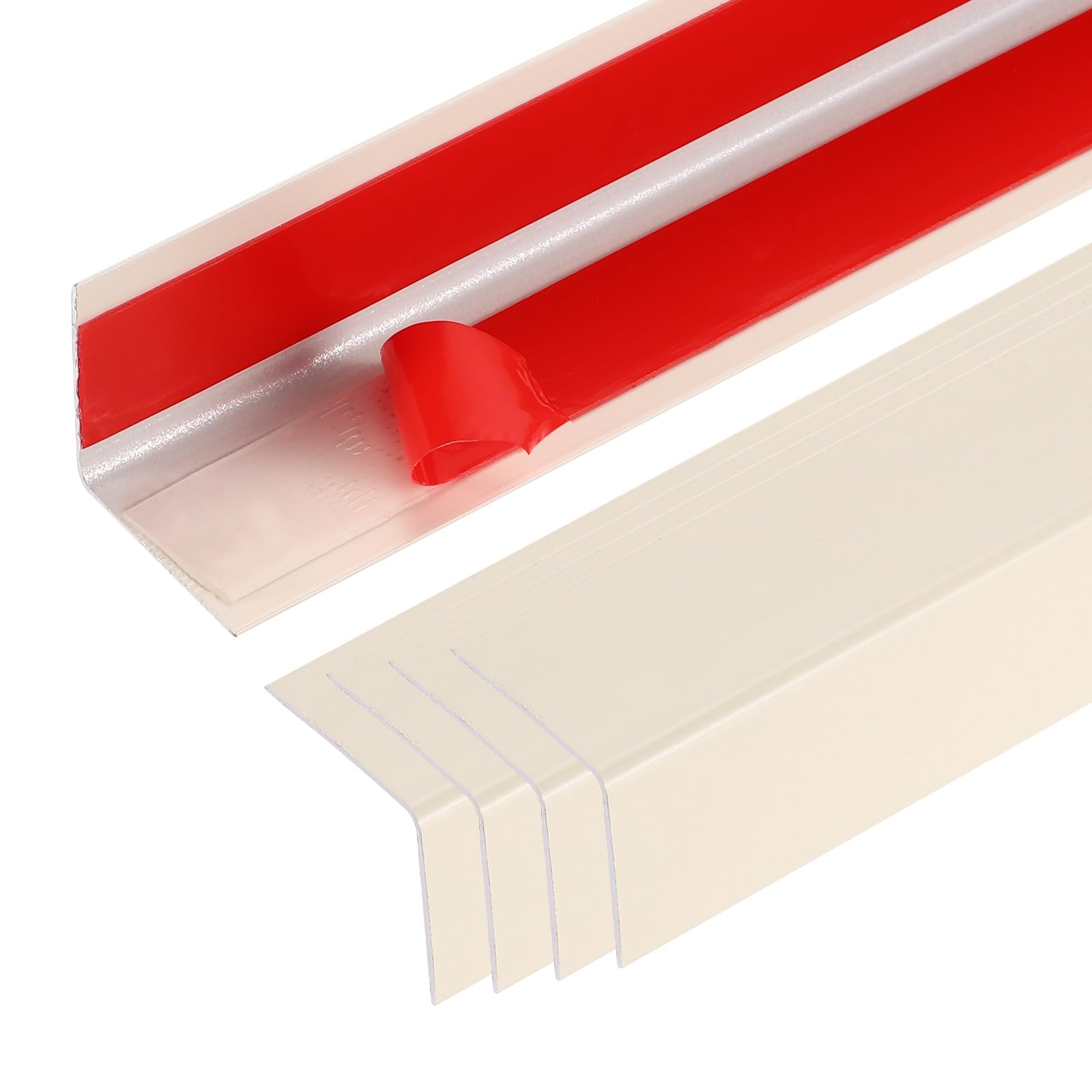 uxcell milky white aluminum corner guard protects wall edges with easy peel-and-stick installation.