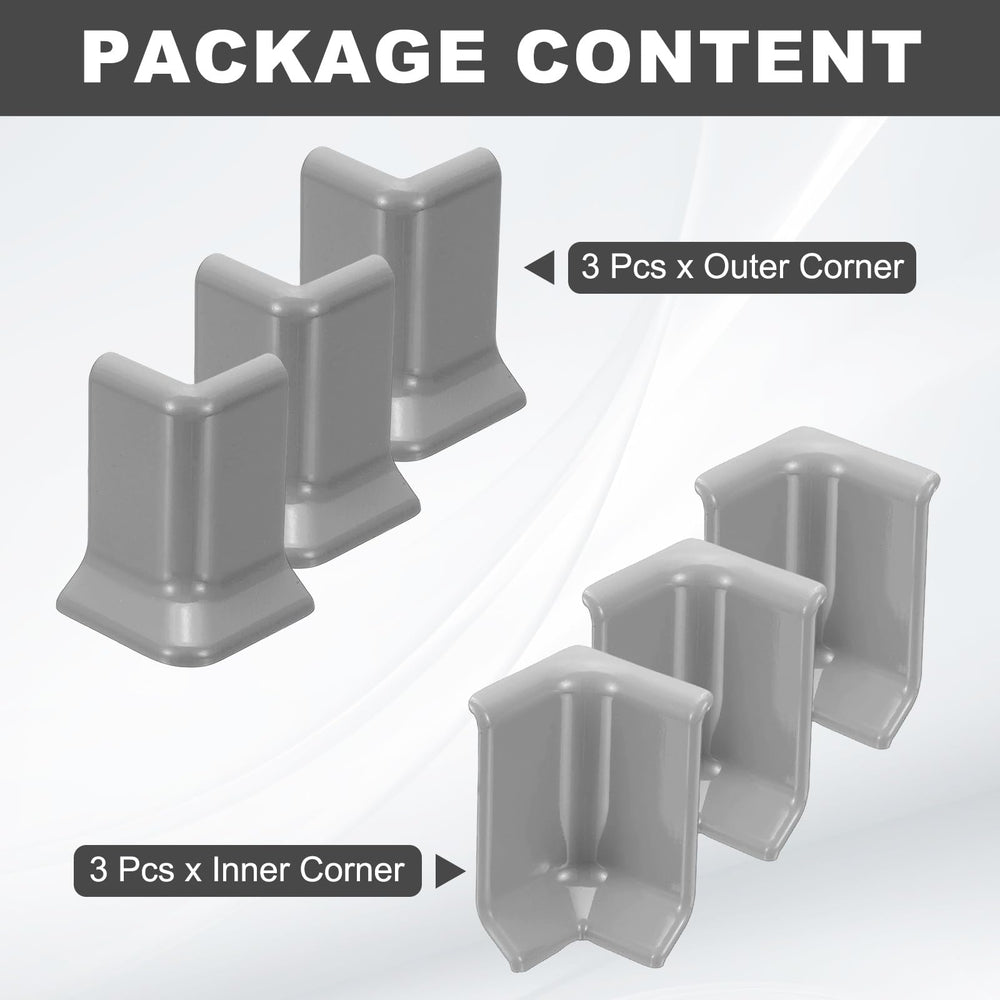uxcell outside corner block highlights durable PVC construction protecting corners from impacts.